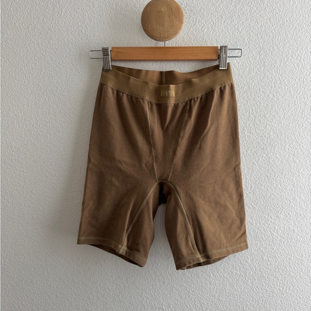 SKIMS High Waisted Brown Bike Shorts